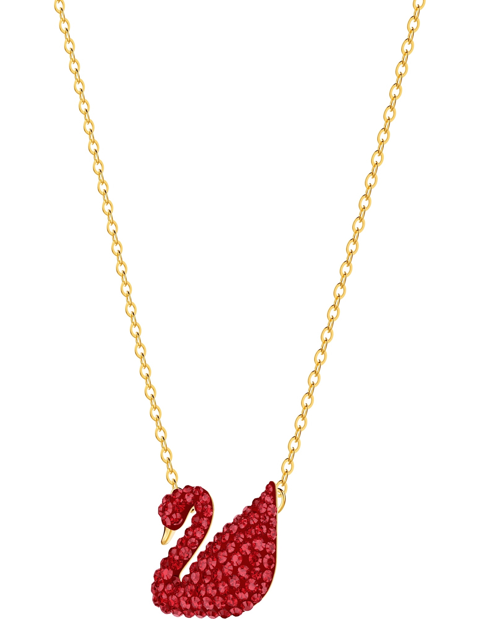 Picture of Iconic Swan kolye, Kırmızı, Altın rengi kaplama