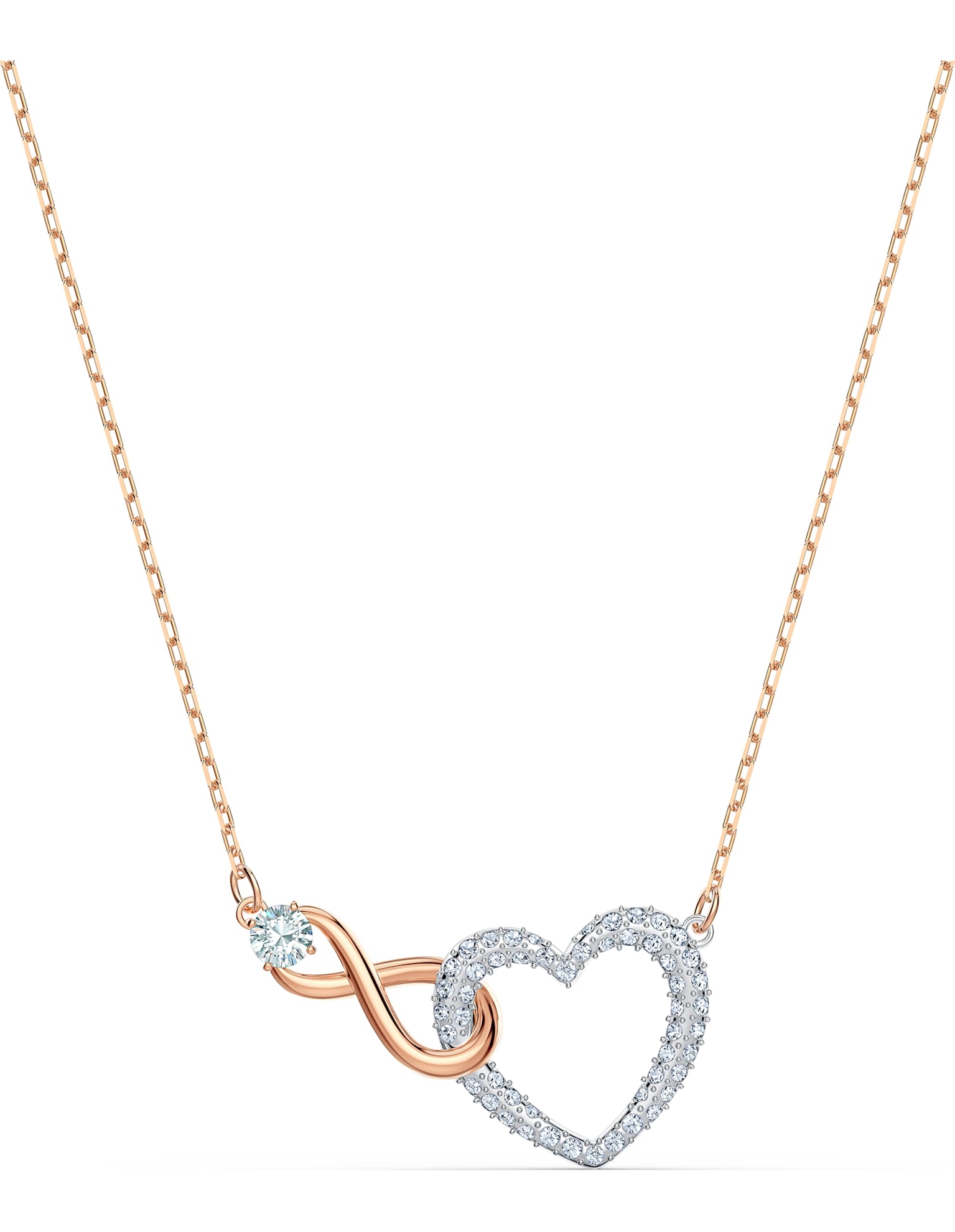 Picture of Swarovski Infinity Heart Kolye, Beyaz, Karışık metal