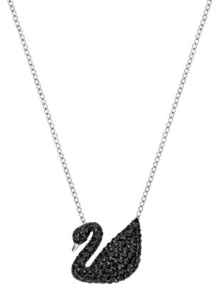 Picture of Swarovski Iconic Swan kolye, Siyah, Rodyum kaplama